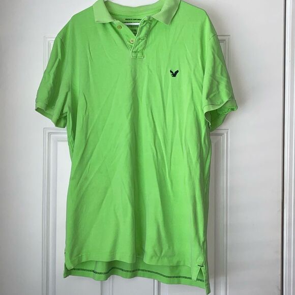 American Eagle Lime Green Athletic Fit Polo Size XLT - Picture 1 of 4